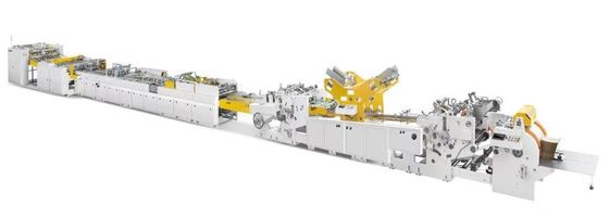 180-350gsm ورق مربع أسفل كيس التسوق الورقية تشكيل آلة مع فتحات مقبض